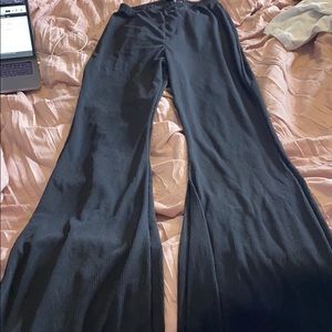 Ribbed Black Flare Pants// PLT